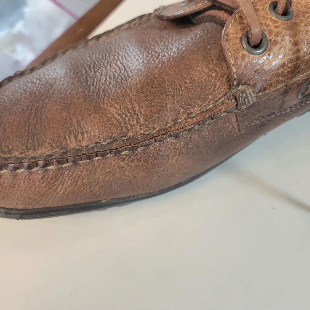 Martin Dingman Mens Brown Leather Boat Shoes Vibram Sole 9.5 M Chukka Brazil